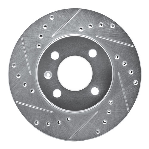 R1 86-08 Volkswagen Quantum Front Left Drilled & Slotted Silver Brake Rotor