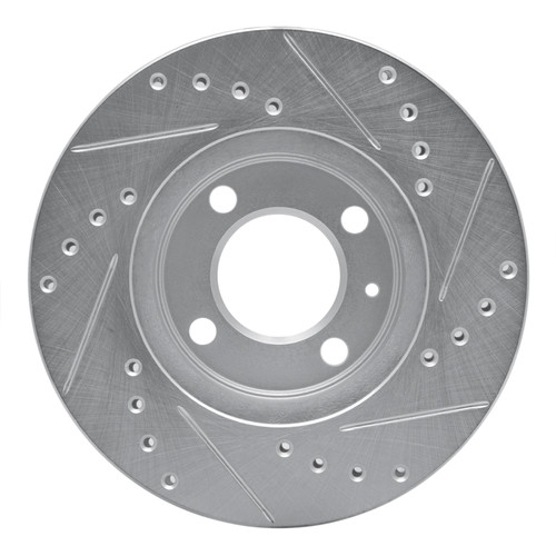 R1 86-08 Volkswagen Quantum Front Left Drilled & Slotted Silver Brake Rotor
