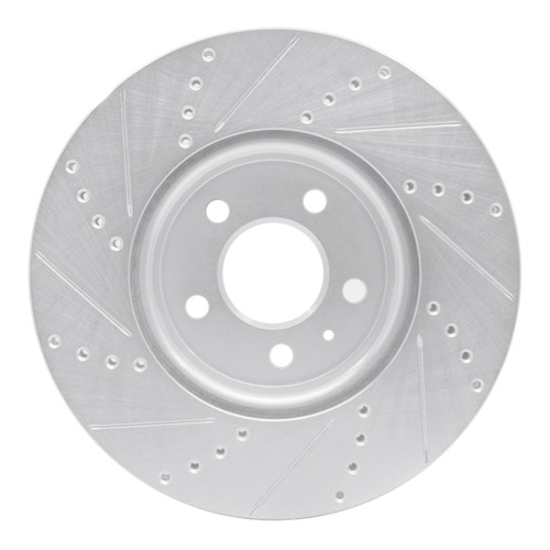 R1 08-25 Audi A4 (USA/Canada) Front Right Drilled & Slotted Silver Brake Rotor
