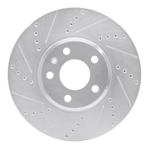 R1 08-25 Audi A4 Quattro Front Left Drilled & Slotted Silver Brake Rotor