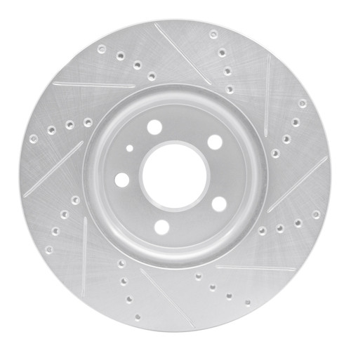 R1 08-25 Audi A4 Quattro Front Left Drilled & Slotted Silver Brake Rotor