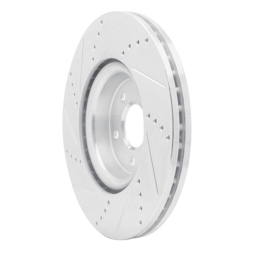 R1 12-20 Audi A6 (USA/Canada) Front Right Drilled & Slotted Silver Brake Rotor