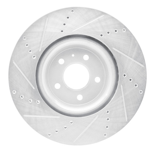 R1 12-20 Audi A6 (USA/Canada) Front Right Drilled & Slotted Silver Brake Rotor