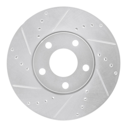 R1 92-08 Audi A4 (USA/Canada) Front Left Drilled & Slotted Silver Brake Rotor