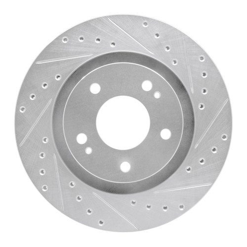 R1 05-22 Mitsubishi Outlander PHEV Front Right Drilled & Slotted Silver Brake Rotor
