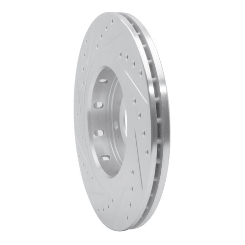 R1 05-22 Mitsubishi Outlander PHEV Front Right Drilled & Slotted Silver Brake Rotor