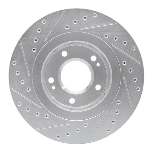 R1 05-22 Mitsubishi Outlander PHEV Front Right Drilled & Slotted Silver Brake Rotor