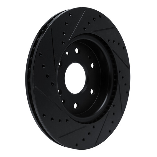 R1 23-25 Chevrolet Colorado Front Right Drilled & Slotted Black Brake Rotor