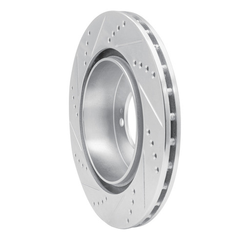 R1 03-06 Mitsubishi Lancer Rear Right Drilled & Slotted Silver Brake Rotor