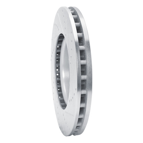 R1 03-06 Mitsubishi Lancer Front Left Drilled & Slotted Silver Brake Rotor