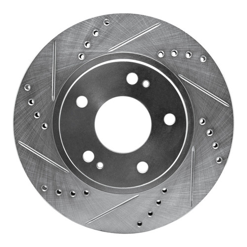 R1 00-24 Chrysler SEBRING Front Left Drilled & Slotted Silver Brake Rotor