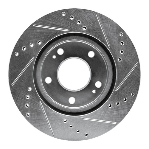R1 00-24 Chrysler SEBRING Front Left Drilled & Slotted Silver Brake Rotor