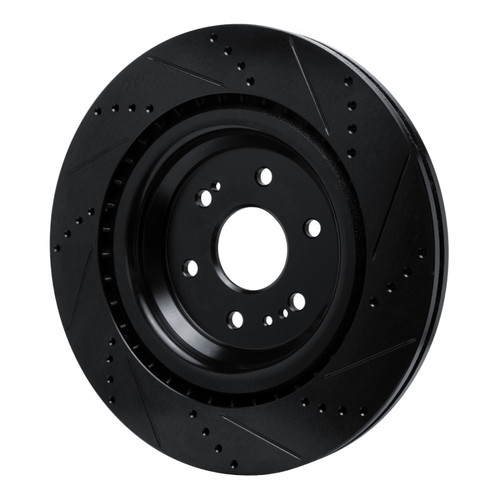 R1 19-25 Cadillac Escalade Front Left Drilled & Slotted Black Brake Rotor