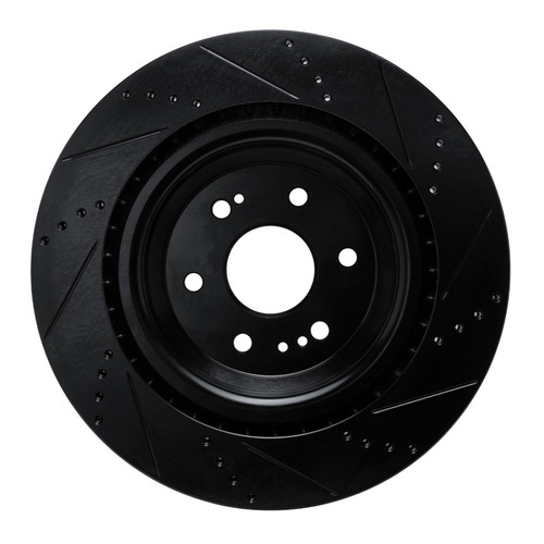 R1 19-25 Cadillac Escalade Front Left Drilled & Slotted Black Brake Rotor