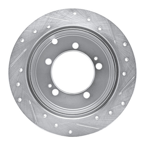 R1 94-07 Chrysler SEBRING Rear Left Drilled & Slotted Silver Brake Rotor