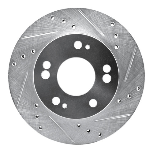 R1 90-05 Chrysler SEBRING Front Right Drilled & Slotted Silver Brake Rotor