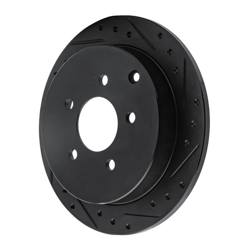 R1 01-07 Buick Rendezvous Rear Right Drilled & Slotted Black Brake Rotor