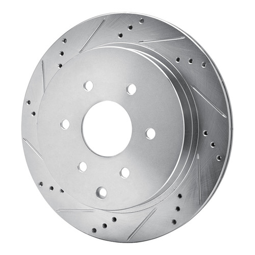 R1 10-24 Infiniti QX56 Rear Left Drilled & Slotted Silver Brake Rotor