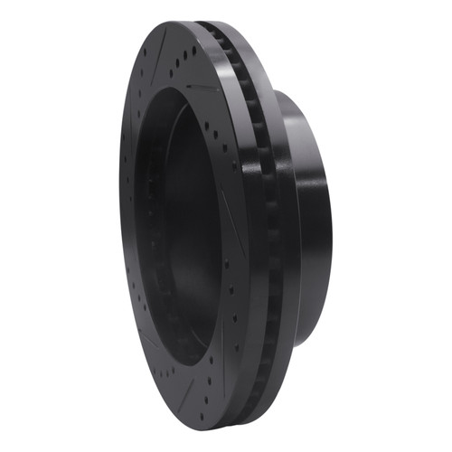 R1 85-89 Chevrolet P30 Front Right Drilled & Slotted Black Brake Rotor