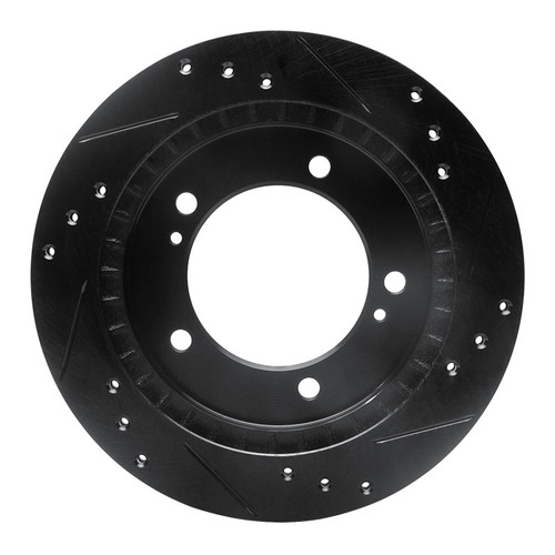 R1 99-04 Chevrolet Tracker Front Left Drilled & Slotted Black Brake Rotor