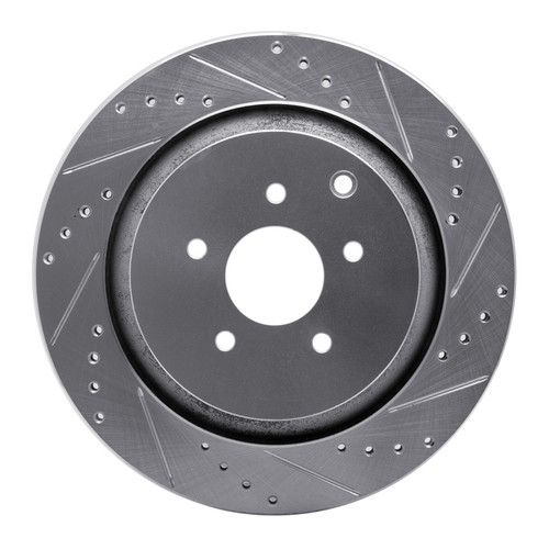 R1 09-24 Infiniti Q70 Rear Right Drilled & Slotted Silver Brake Rotor