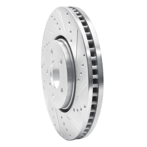 R1 05-14 Infiniti FX45 Front Right Drilled & Slotted Silver Brake Rotor