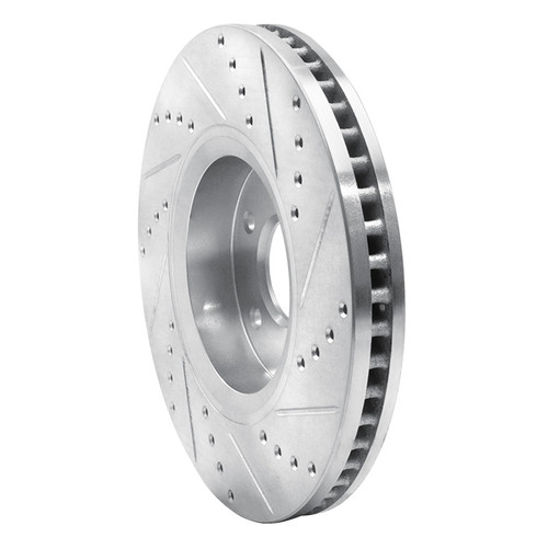 R1 05-14 Infiniti FX37 Front Left Drilled & Slotted Silver Brake Rotor