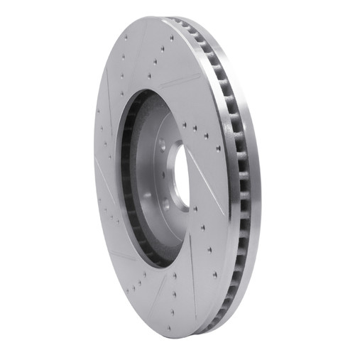 R1 07-15 Infiniti G35 Front Right Drilled & Slotted Silver Brake Rotor