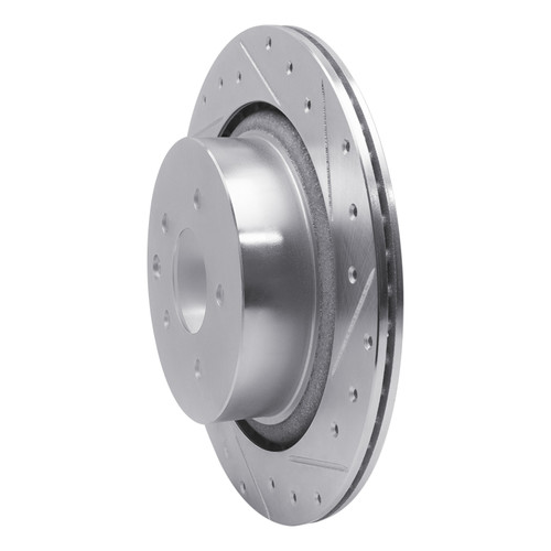 R1 07-15 Infiniti G37 Rear Right Drilled & Slotted Silver Brake Rotor