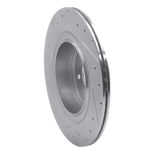 R1 07-15 Infiniti G37 Rear Right Drilled & Slotted Silver Brake Rotor