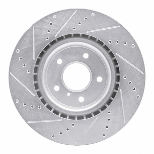R1 03-08 Infiniti G35 Front Right Drilled & Slotted Silver Brake Rotor