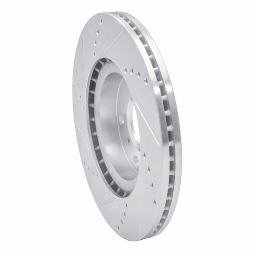 R1 03-05 Infiniti G35 Front Right Drilled & Slotted Silver Brake Rotor