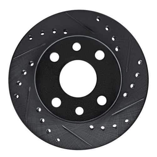 R1 85-93 Chevrolet SPECTRUM Front Right Drilled & Slotted Black Brake Rotor