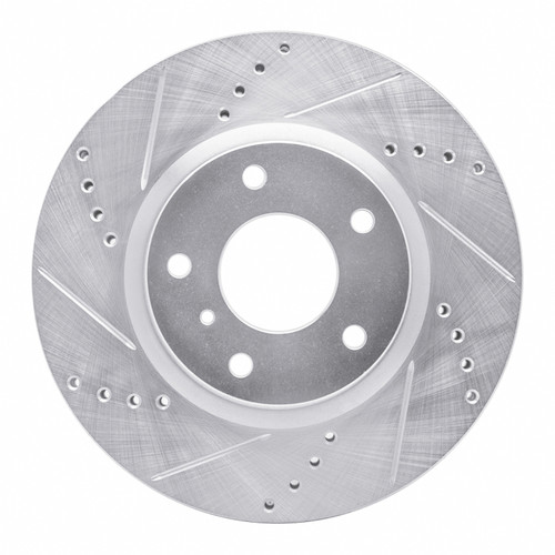 R1 03-05 Infiniti G35 Front Left Drilled & Slotted Silver Brake Rotor