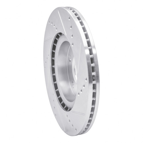 R1 03-05 Infiniti G35 Front Left Drilled & Slotted Silver Brake Rotor