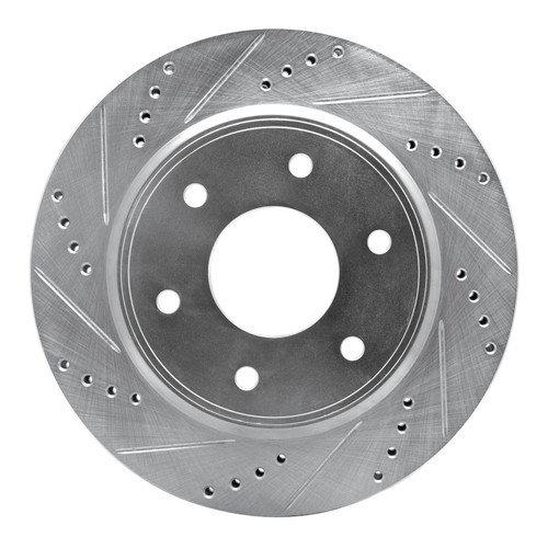 R1 05-07 Infiniti QX56 Front Left Drilled & Slotted Silver Brake Rotor EDZ-67096L