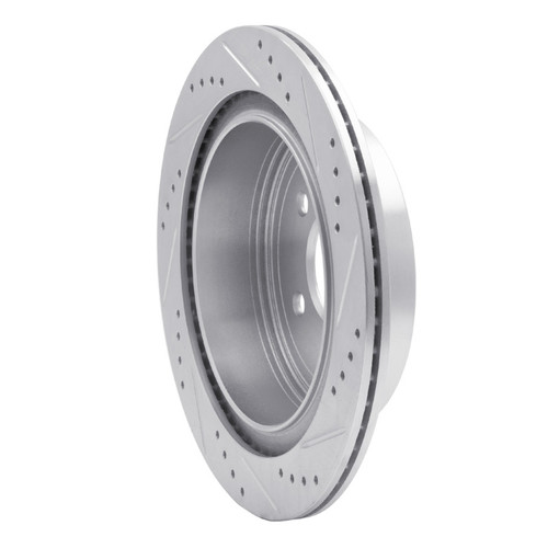 R1 03-24 Infiniti FX45 Rear Left Drilled & Slotted Silver Brake Rotor