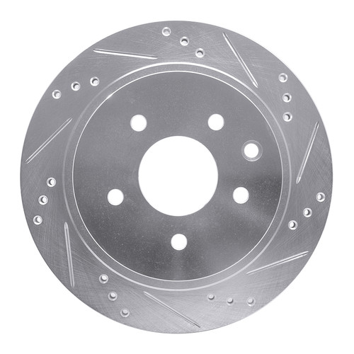 R1 02-25 Infiniti G35 Rear Right Drilled & Slotted Silver Brake Rotor
