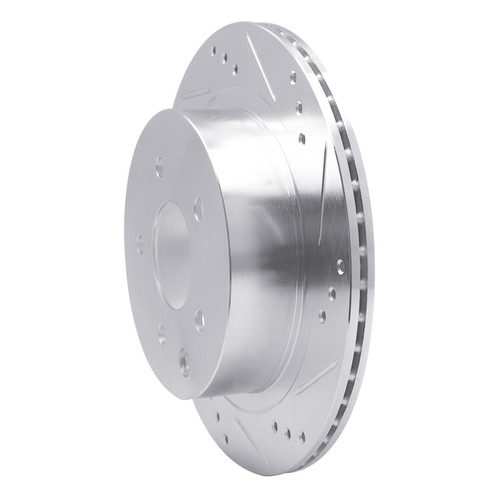 R1 02-25 Infiniti G35 Rear Right Drilled & Slotted Silver Brake Rotor