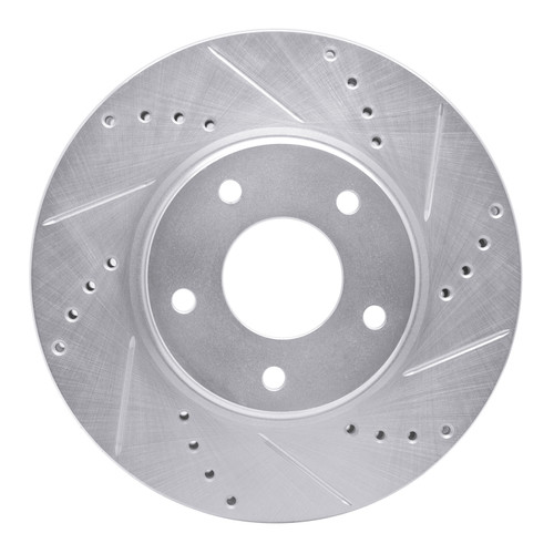 R1 02-17 Infiniti Q45 Front Right Drilled & Slotted Silver Brake Rotor