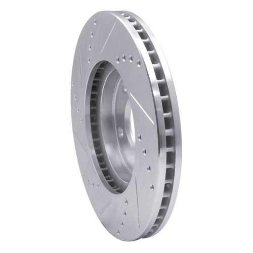 R1 02-17 Infiniti Q45 Front Right Drilled & Slotted Silver Brake Rotor