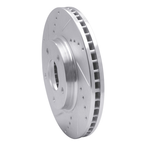 R1 02-17 Infiniti Q45 Front Left Drilled & Slotted Silver Brake Rotor