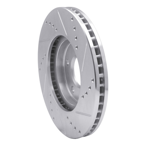 R1 02-17 Infiniti Q45 Front Left Drilled & Slotted Silver Brake Rotor