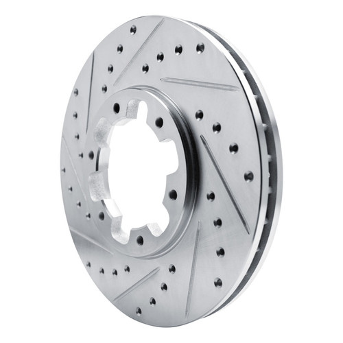 R1 96-04 Infiniti QX4 Front Left Drilled & Slotted Silver Brake Rotor