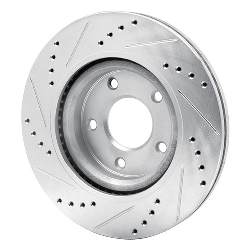 R1 07-13 Nissan Altima Front Right Drilled & Slotted Silver Brake Rotor