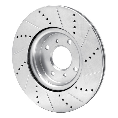 R1 04-06 Nissan Sentra Front Left Drilled & Slotted Silver Brake Rotor