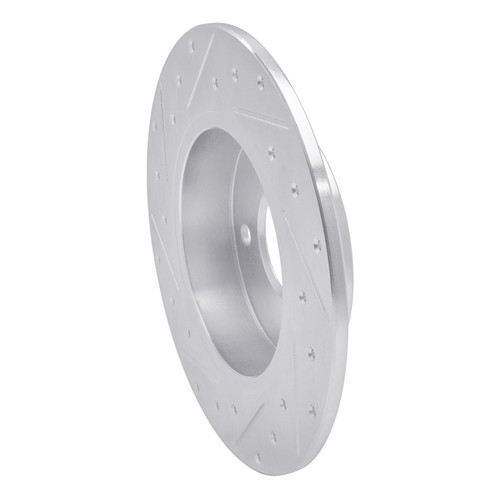 R1 04-06 Nissan Sentra Rear Right Drilled & Slotted Silver Brake Rotor