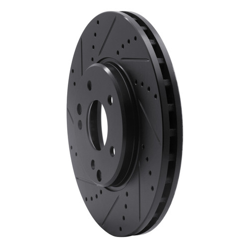 R1 96-11 Chrysler Crossfire Front Left Drilled & Slotted Black Brake Rotor