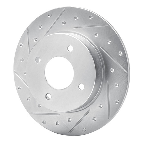 R1 04-06 Nissan Sentra Rear Left Drilled & Slotted Silver Brake Rotor