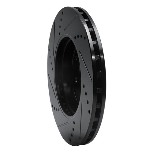 R1 96-15 Mercedes-Benz C280 Front Right Drilled & Slotted Black Brake Rotor